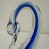 Vintage Glas Schwanfigur mit blau-türkisem Farbverlauf