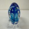 Vintage Glas Schwanfigur mit blau-türkisem Farbverlauf