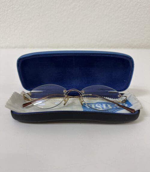 Vintage Lesebrille mit filigraner Metallfassung in Goldbronze