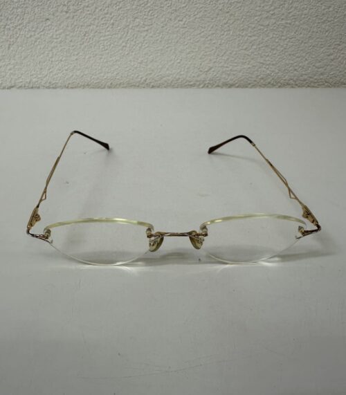 Vintage Lesebrille mit filigraner Metallfassung in Goldbronze