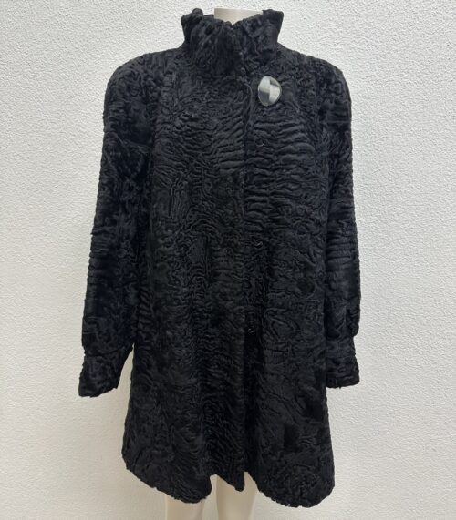 Schwarze Oversized Jacke mit gewellter Struktur