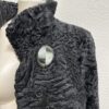 Schwarze Oversized Jacke mit gewellter Struktur