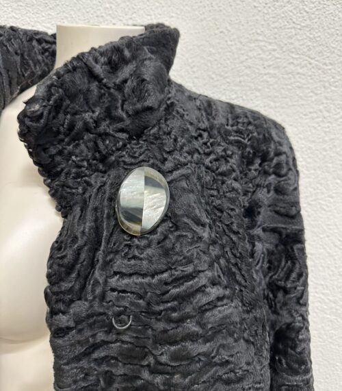 Schwarze Oversized Jacke mit gewellter Struktur
