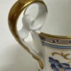 Vintage Porzellan Kaffeetasse mit Unterteller blau gold