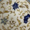 Vintage Porzellan Kaffeetasse mit Unterteller blau gold