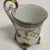 Vintage Porzellan Kaffeetasse mit Unterteller blau gold
