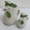 Vintage Milchkanne und Zuckerdose mit Huhn Motiv Keramik