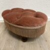 Vintage Polsterhocker mit Fransen in Terrakotta