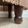 Vintage Polsterhocker mit Fransen in Terrakotta