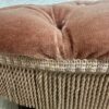 Vintage Polsterhocker mit Fransen in Terrakotta