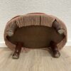 Vintage Polsterhocker mit Fransen in Terrakotta