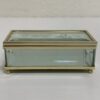 Vintage Glas Schmuckkästchen mit floraler Gravur