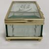 Vintage Glas Schmuckkästchen mit floraler Gravur