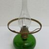 Vintage Tischlampe aus grünem Glas mit weissem Schirm