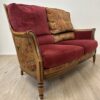 Vintage Zweisitzer Sofa mit floraler Polsterung und Holzrahmen