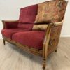 Vintage Zweisitzer Sofa mit floraler Polsterung und Holzrahmen