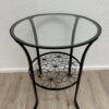 Beistelltisch IKEA KLINGSBO mit runder Glasplatte schwarz
