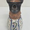 Vintage Keramik Karaffe mit Gesicht und floraler Bemalung