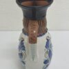 Vintage Keramik Karaffe mit Gesicht und floraler Bemalung