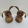 Vintage Dekofigur Hase aus Holz handbemalt