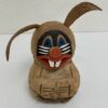 Vintage Dekofigur Hase aus Holz handbemalt