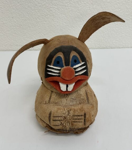 Vintage Dekofigur Hase aus Holz handbemalt