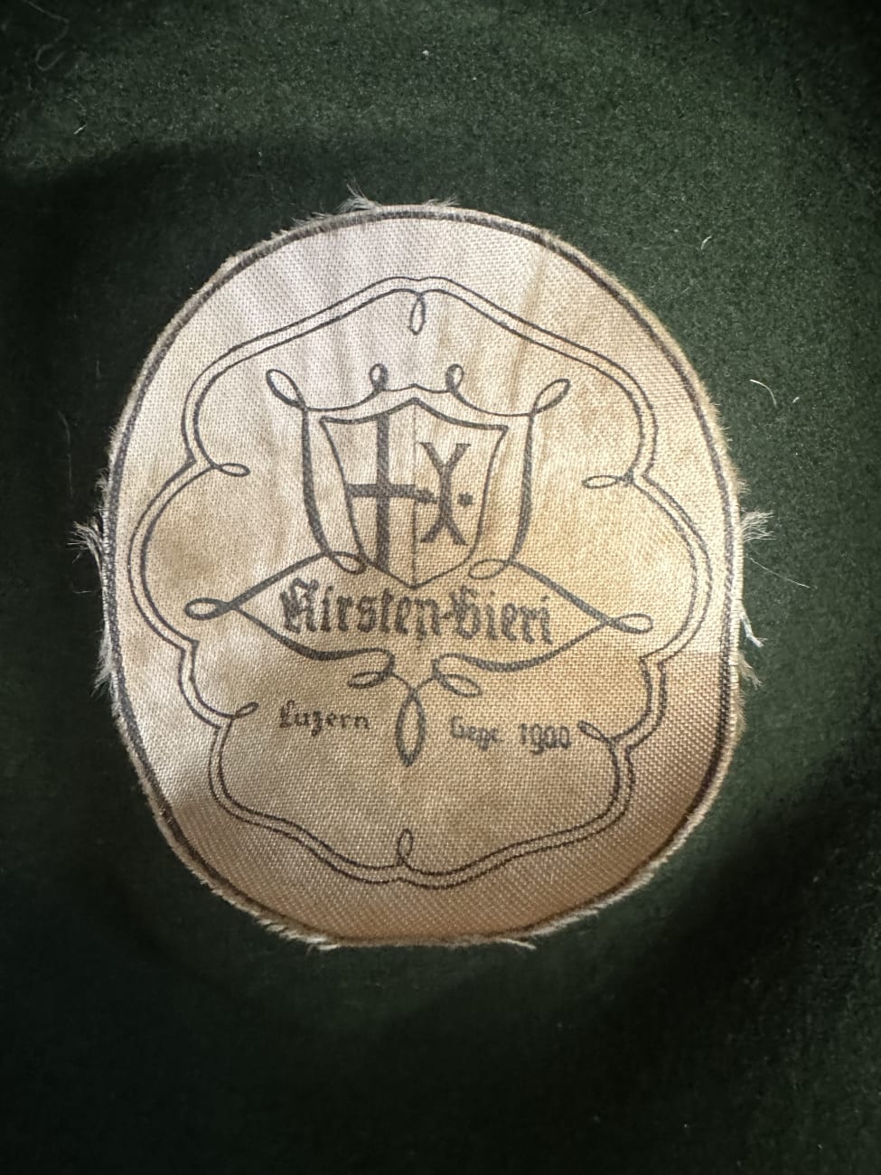 Vintage Filzhut dunkelgrün mit geflochtenem Band Kirsten-Bieri