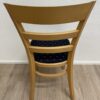 Vintage Esszimmerstuhl mit blau gepolsterter Sitzfläche