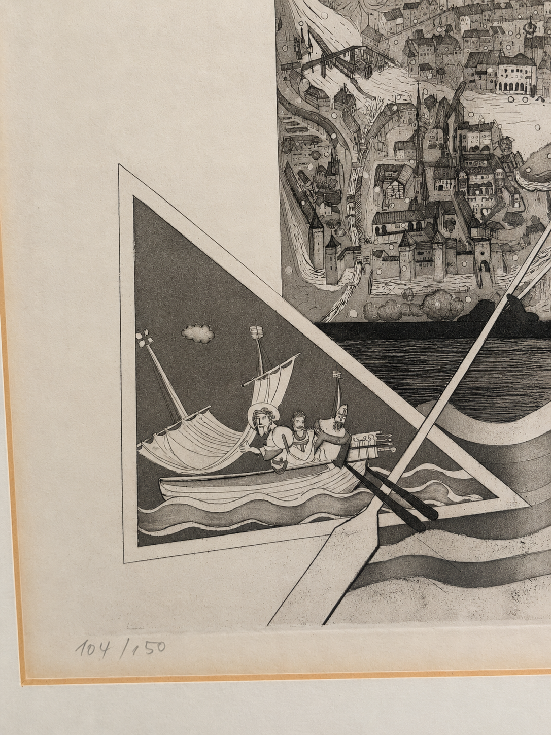Vintage Surrealistische Radierung von H. R. Ambauen – Bild 5