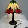 Vintage Tiffany Tischlampe mit floralem Glasschirm