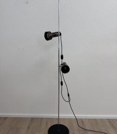 Vintage Stehlampe mit zwei schwenkbaren Spots aus Metall