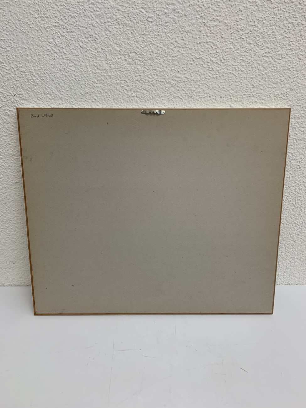 Vintage Aquarellbild mit Teichszene im schlichten Rahmen