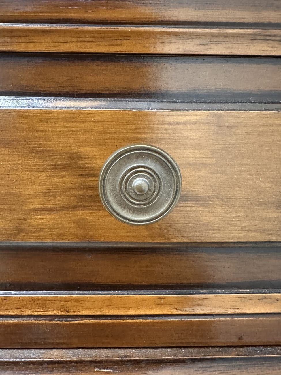 Vintage Nachtschrank mit sechseckiger Form aus Holz