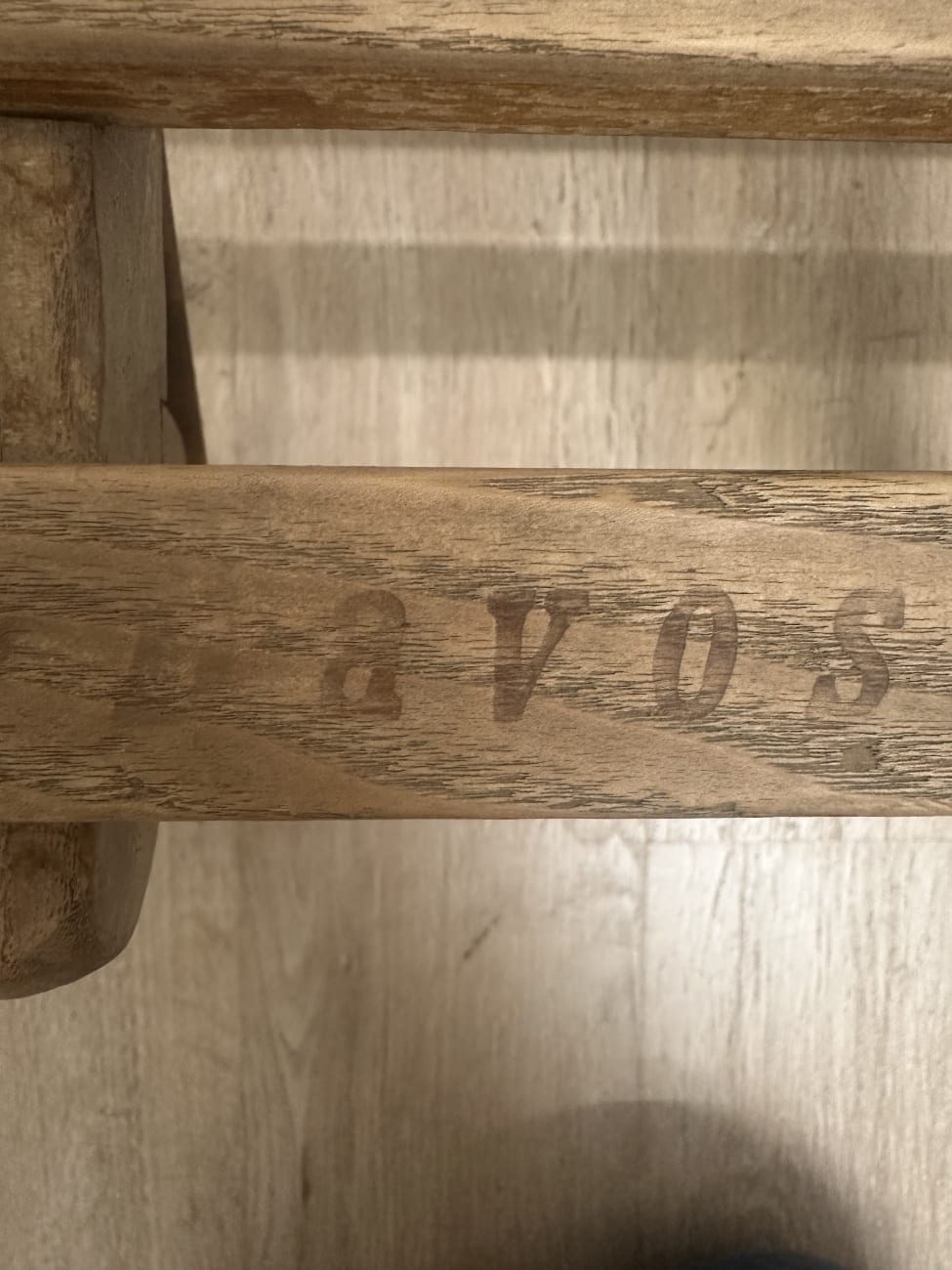 Vintage Davos Holzschlitten mit Metallkufen