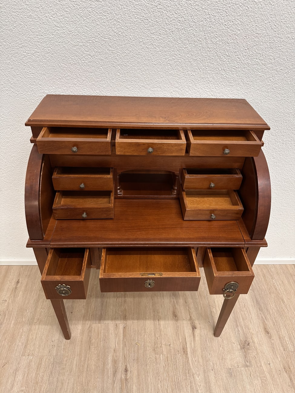 Vintage Sekretär Schreibtisch mit Schubladen aus Holz