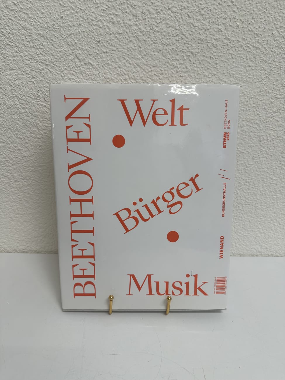 Vintage Beethoven Druck in Orange auf Weiss