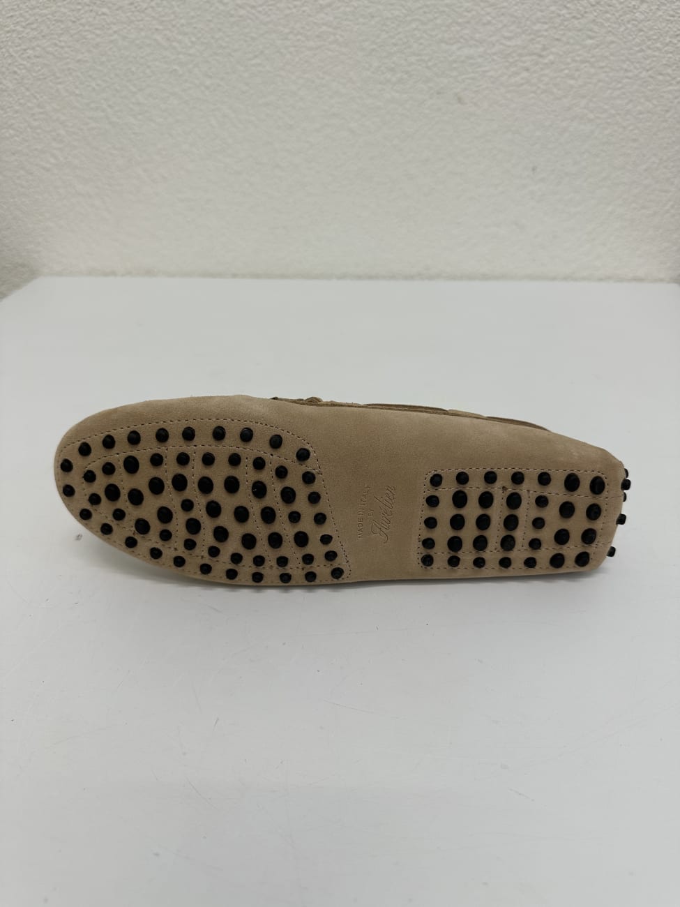 Wildleder Mokassins hellbeige mit Gummisohle Made in Italy