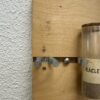 Vintage Gewürzregal aus Holz mit Glasröhrchen