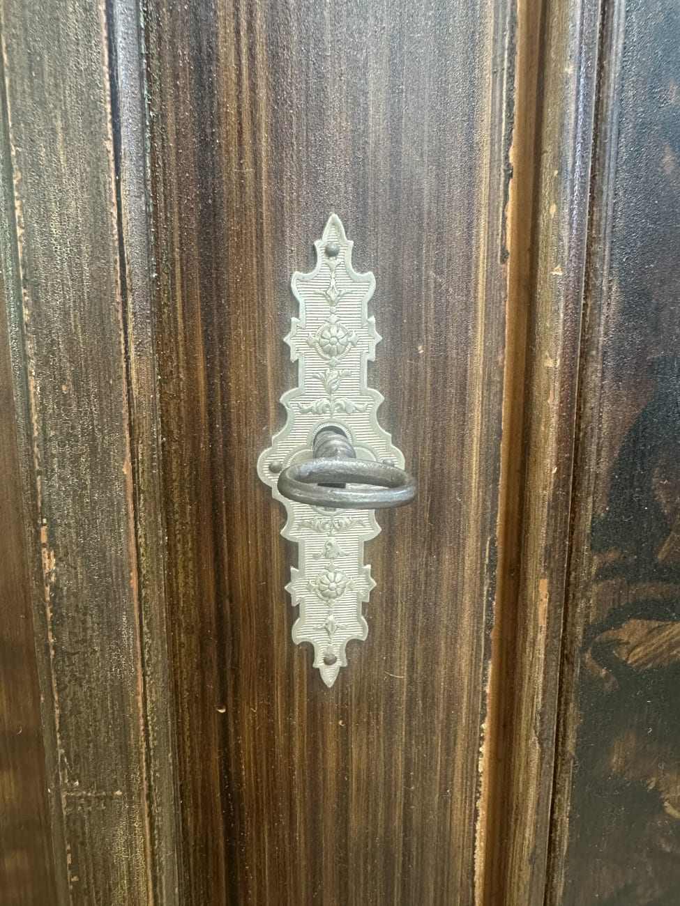 Antik Gründerzeit Dielenschrank aus Nussbaumfurnier (ca. 1880-1900) – Bild 4