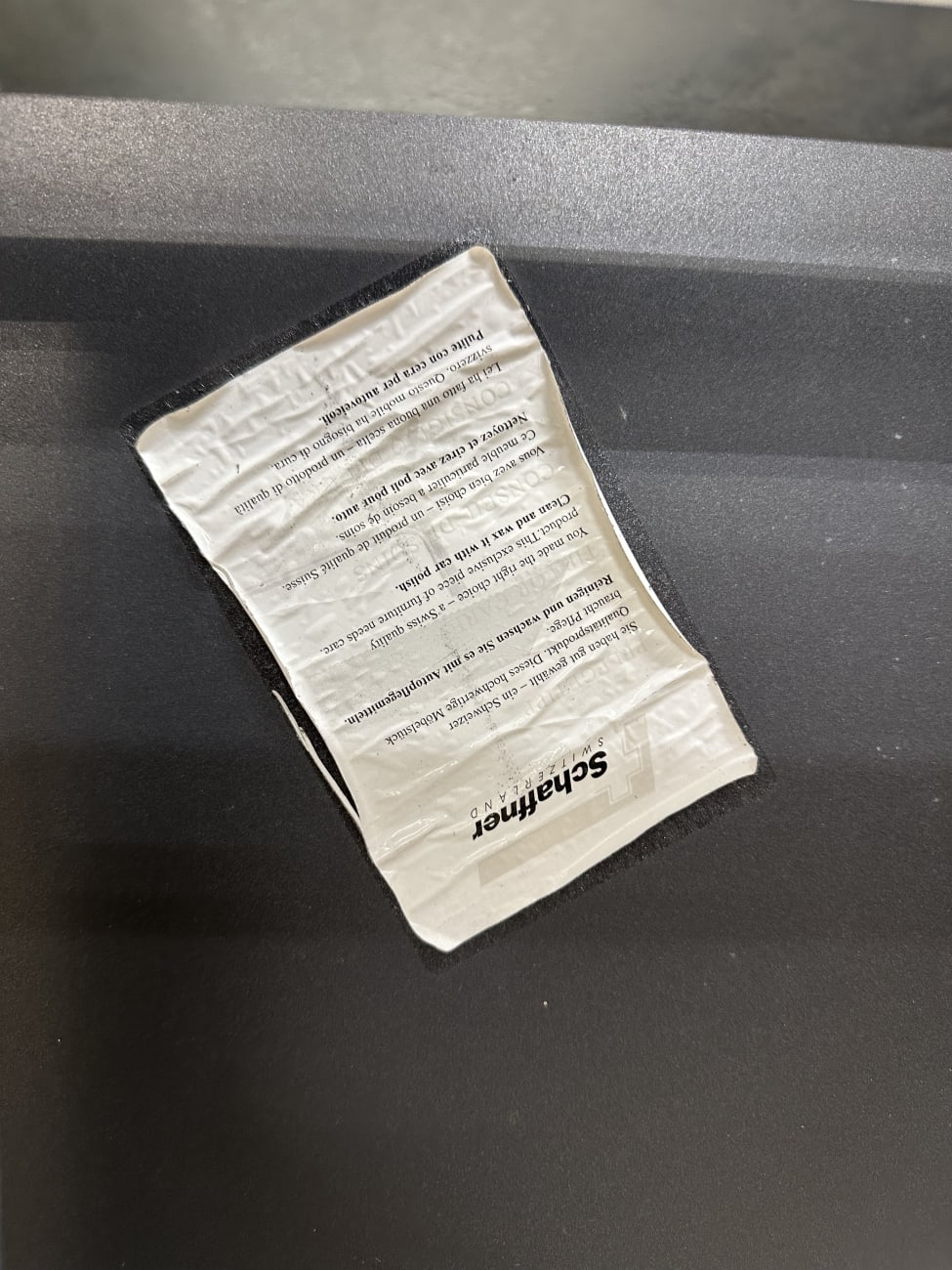 Vintage runder Esstisch Schaffner schwarz mit Metallfuss