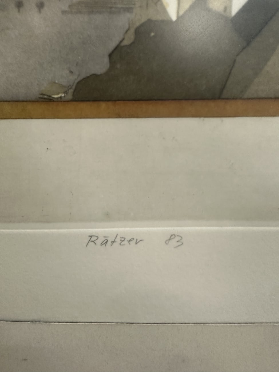 Vintage Kunstdruck Ambauer pyramidenförmig im Holzrahmen