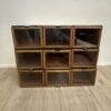 Vintage Schubladenschrank mit Glastüren aus Holz