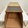 Vintage Schubladenschrank mit Glastüren aus Holz