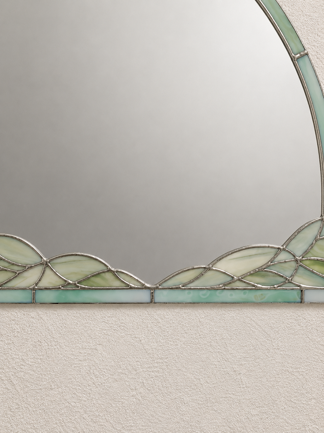 Vintage Jugendstil Halbrunder Wandspiegel im Tiffany Stil – Bild 4