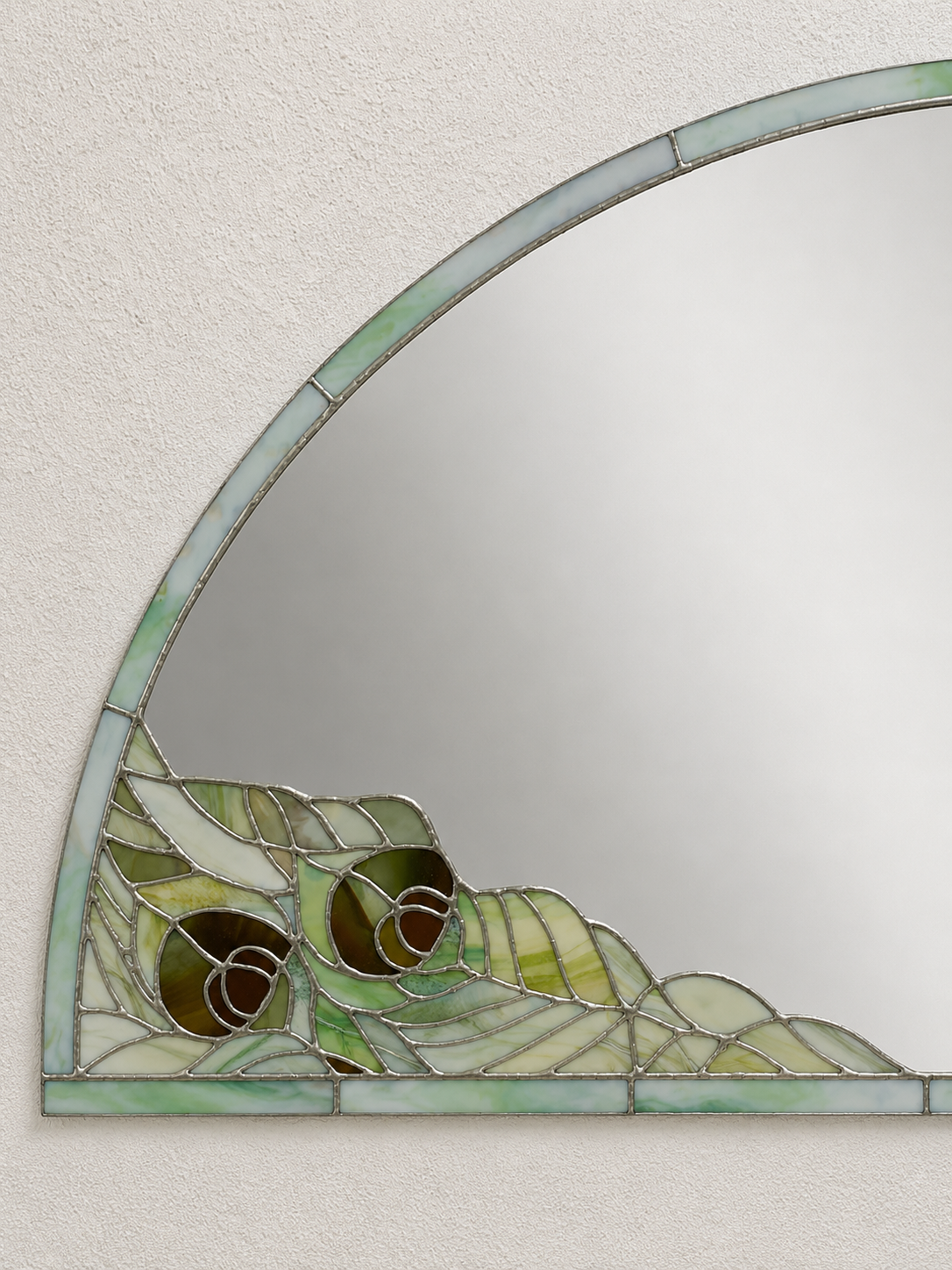 Vintage Jugendstil Halbrunder Wandspiegel im Tiffany Stil – Bild 5
