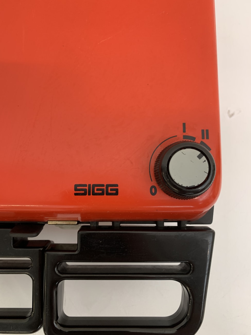 Vintage SIGG Waffeleisen rot mit wechselbaren Platten
