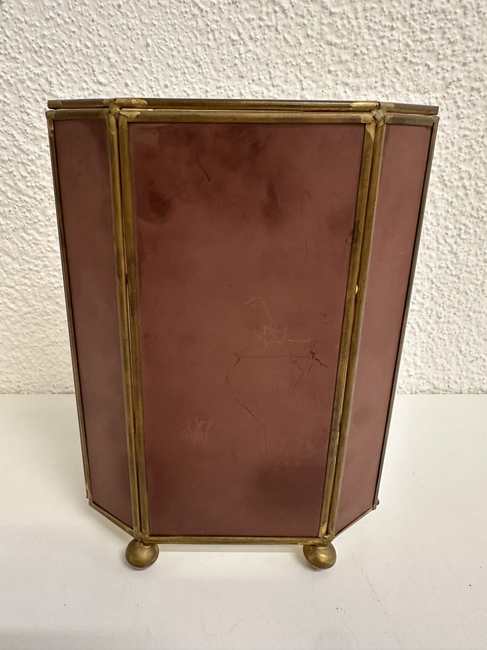 Vintage Glasvitrine achteckig mit Goldoptik