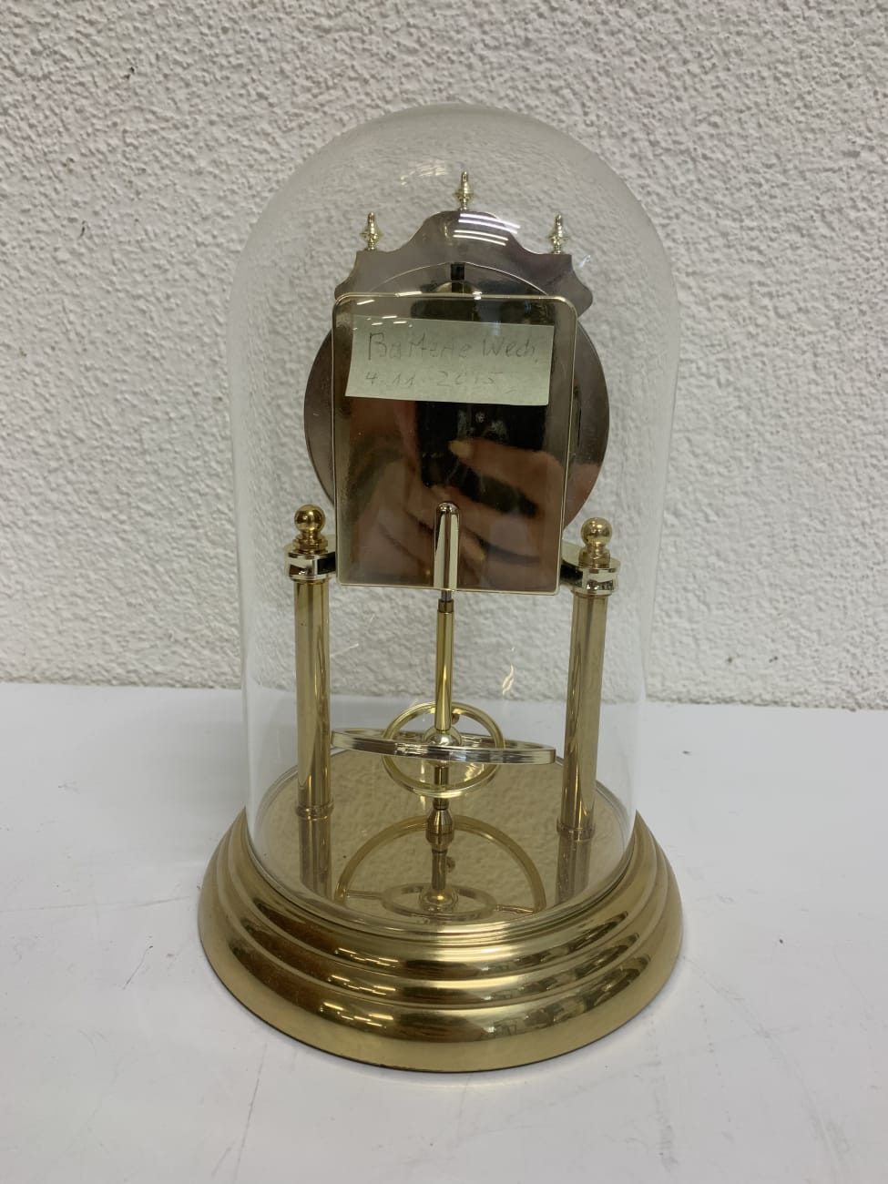 Vintage Haller Tischuhr mit Glashaube aus Deutschland