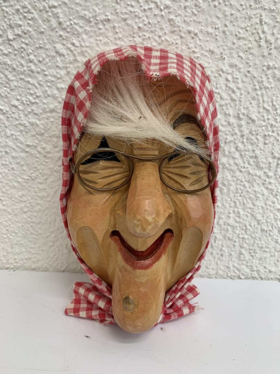 Vintage Schweizer Holzmasken Paar von Josef Kiener Kriens – Bild 6