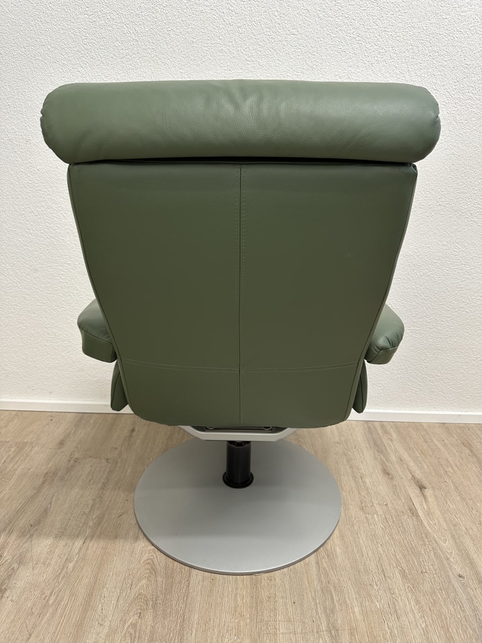 Vintage Drehsessel mit Ottoman in Dunkelgrün